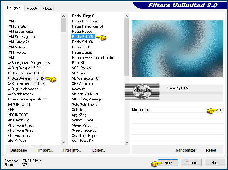 Effecten - Insteekfilters - <I.C.NET Software> - Filters Unlimited 2.0 - &<Bkg Designer sf10 III> - Radial Split 05