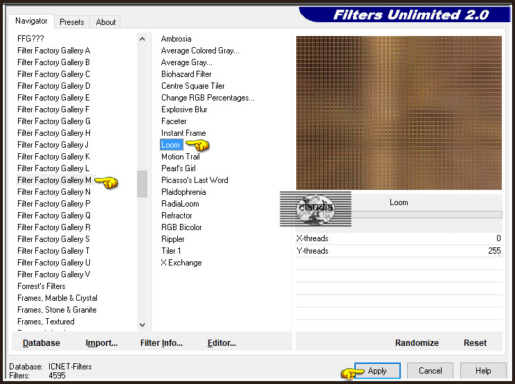 Effecten - Insteekfilters - <I.C.NET Software> - Filters Unlimited 2.0 - Filter Factory Gallery M - Loom