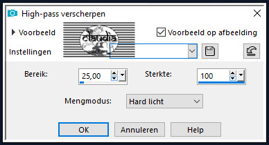 Aanpassen - Scherpte - High-pass verscherpen 