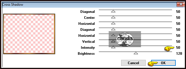 Effecten - Insteekfilters - Graphics Plus - Cross Shadow