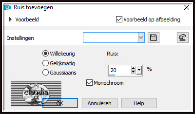 Aanpassen - Ruis toevoegen/verwijderen - Ruis toevoegen