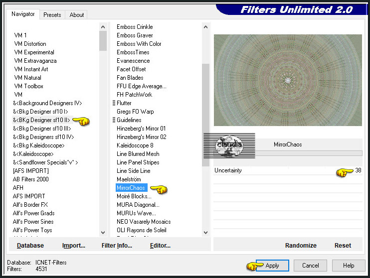Effecten - Insteekfilters - <I.C.NET Software> - Filters Unlimited 2.0 - &<BKg Designer sf10 II> - MirrorChaos