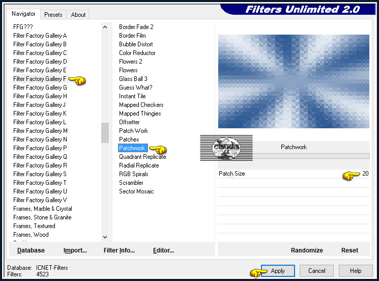 Effecten - Insteekfilters - <I.C.NET Software> - Filters Unlimited 2.0 - Filter Factory Gallery F - Patchwork