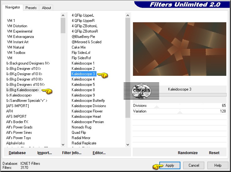Effecten - Insteekfilters - <I.C.NET Software> - Filters Unlimited 2.0 - &<Bkg Kaleidoscope> - Kaleidoscope 3