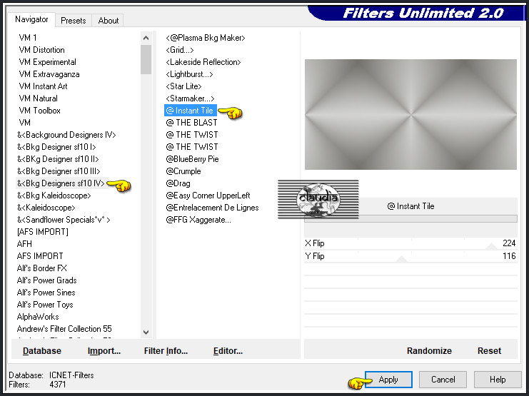 Effecten - Insteekfilters - <I.C.NET Software> - Filters Unlimited 2.0 -&<BKg Designer sf10 IV> - @Instant Tile