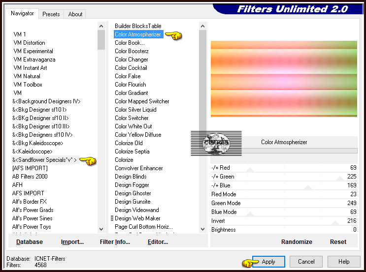 Effecten - Insteekfilters - <I.C.NET Software> - Filters Unlimited 2.0 - &<Sandflower Specials °v°> - Color Atmospherizer