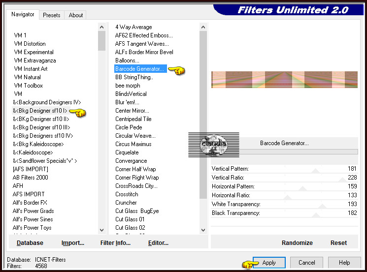 Effecten - Insteekfilters - <I.C.NET Software> - Filters Unlimited 2.0 - &<Bkg Designer sf10 I> - Barcode Generator