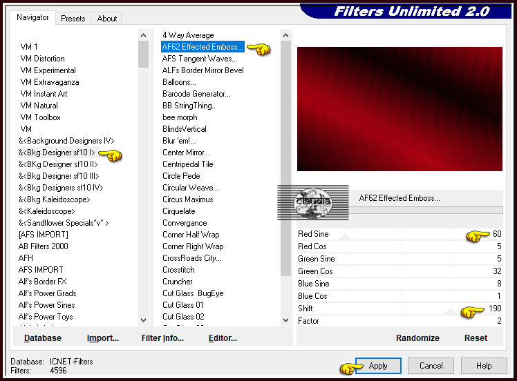 Effecten - Insteekfilters - <I.C.NET Software> - Filters Unlimited 2.0 - &<Bkg Designer sf10 I> - AF62 Effected Emboss