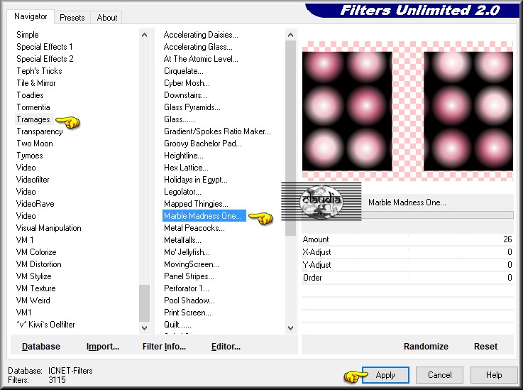 Effecten - Insteekfilters - <I.C.NET Software> - Filters Unlimited 2.0 - Tramages - Marble Madness One