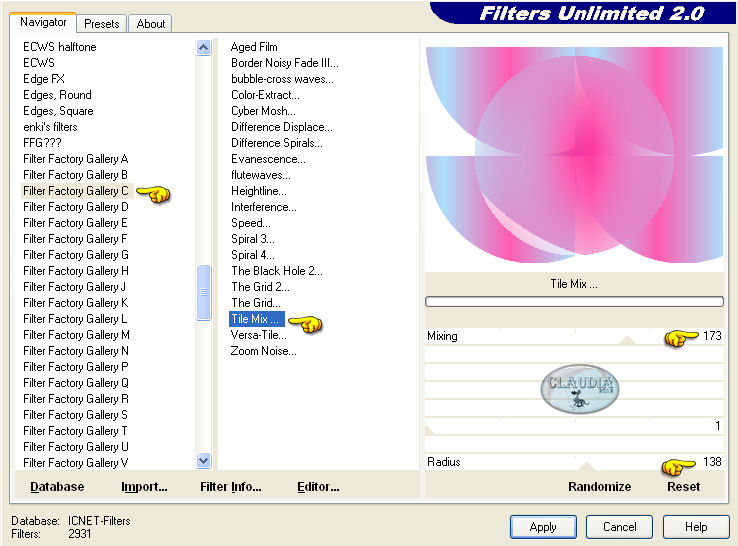 Effecten - Insteekfilters - <I.C.NET Software> - Filters Unlimited 2.0 - Filter Factory Gallery C - Tile Mix