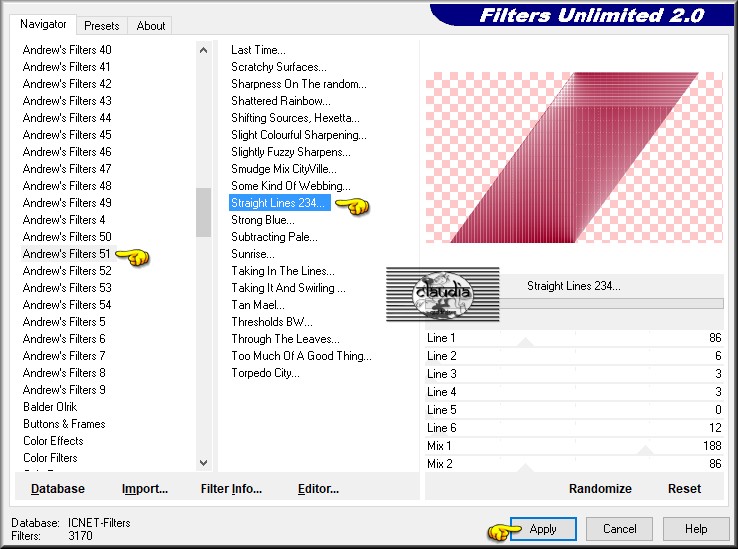 Effecten - Insteekfilters - <I.C.NET Software> - Filters Unlimited 2.0 - Andrew's Filters 51 - Straight Lines 234