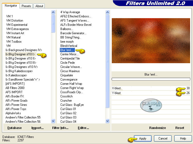 Effecten - Insteekfilters - <I.C.NET Software> - Filters Unlimited 2.0 - &<Bkg Designer sf10 I> - Blur 'em!