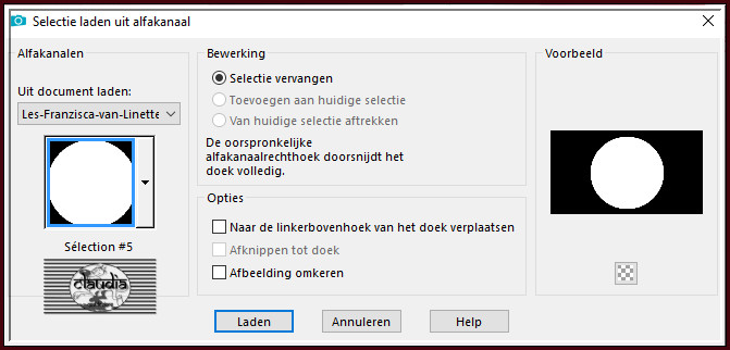 Selecties - Selectie laden/opslaan - Selectie laden uit alfakanaal : Sélection #5