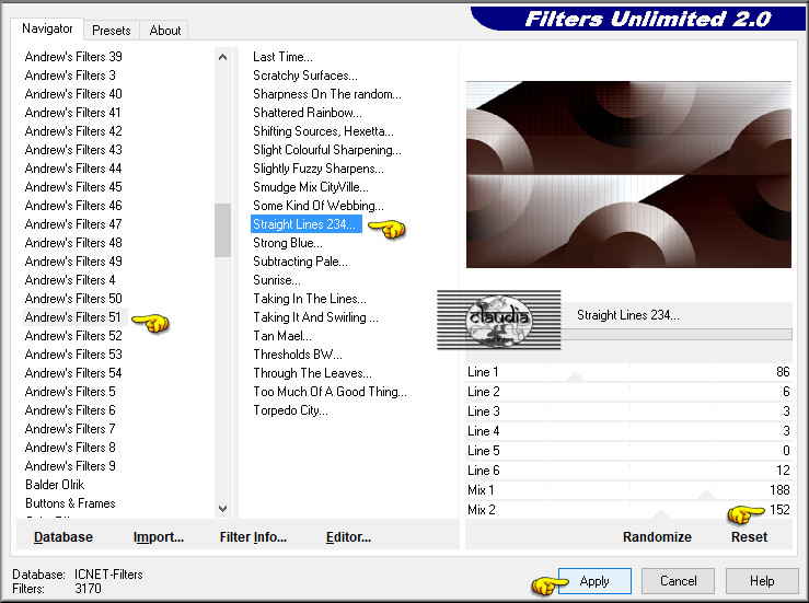 Effecten - Insteekfilters - <I.C.NET Software> - Filters Unlimited 2.0 - Andrew's Filter 51 - Straight Lines 234