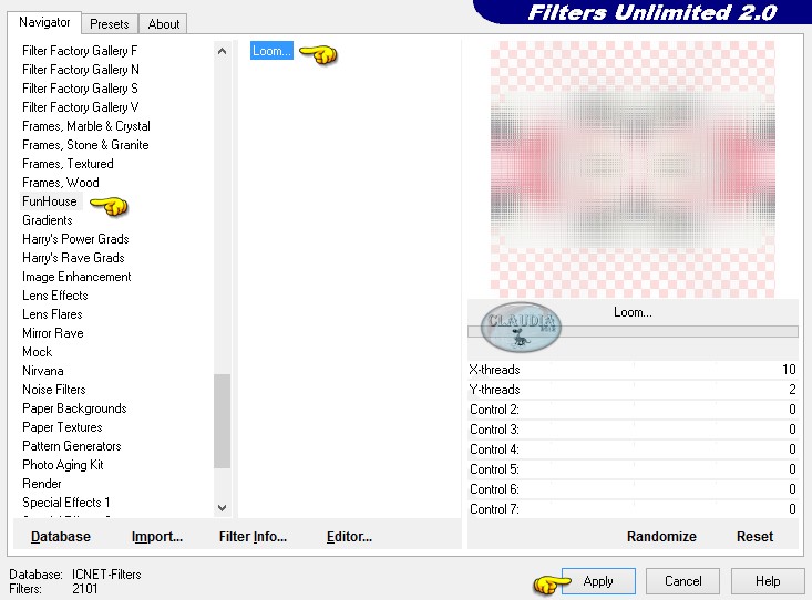 Effecten - Insteekfilters - <I.C.NET Software> - Filters Unlimited 2.0 - Funhouse - Loom