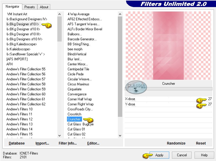 Effecten - Insteekfilters - <I.C. NET Software> - Filters Unlimited 2.0 - &<Bkg Designer sf10 I> - Cruncher