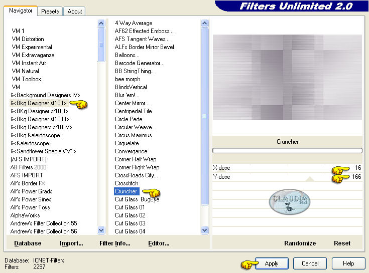 Effecten - Insteekfilters - <I.C.NET Software> - Filters Unlimted 2.0 - &<Bkg Designer sf10 I> - Cruncher
