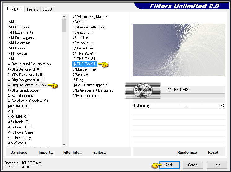 Effecten - Insteekfilters - <I.C.NET Software> - Filters Unlimited 2.0 - &<Bkg Designers sf10 IV> - @THE TWIST