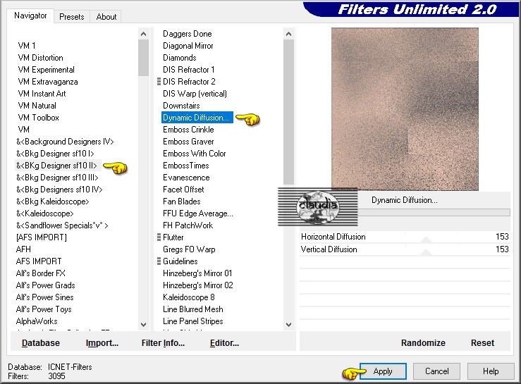 Effecten - Insteekfilters - <I.C.NET Software> - Filters Unlimited 2.0 - &<BKg Designer sf10 II> - Dynamic Diffusion :