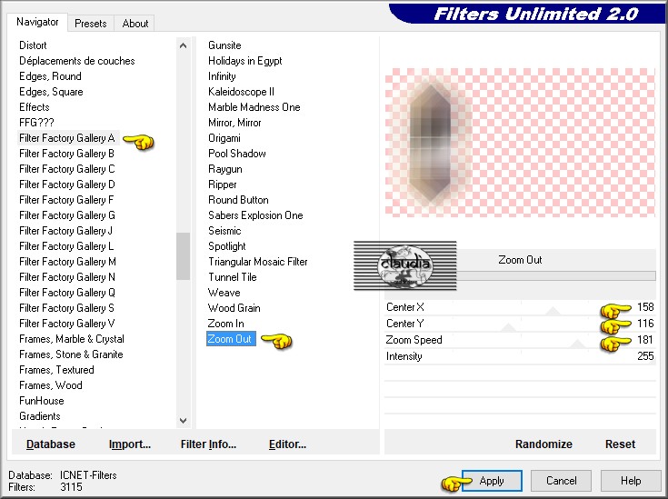 Effecten - Insteekfilters - <I.C.NET Software> - Filters Unlimited 2.0 - Filter Factory Gallery A - Zoom Out