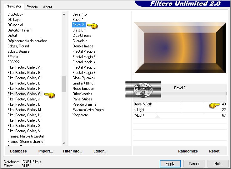 Effecten - Insteekfilters - <I.C.NET Software> - Filters Unlimited 2.0 - Filter Factory Gallery G - Bevel 2
