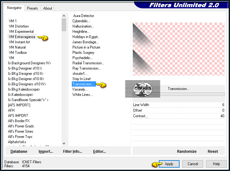 Effecten - Insteekfilters - <I.C.NET Software> - Filters Unlimited 2.0 - VM Extravaganza - Transmission
