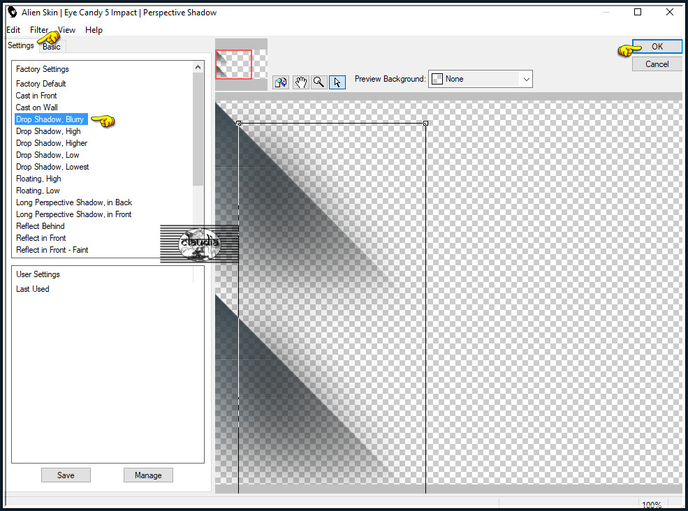 Effecten - Insteekfilters - Alien Skin Eye Candy 5 : Impact - Perspective Shadow