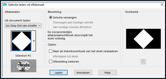 Selecties - Selectie laden/opslaan - Selectie laden uit alfakanaal : Sélection #2