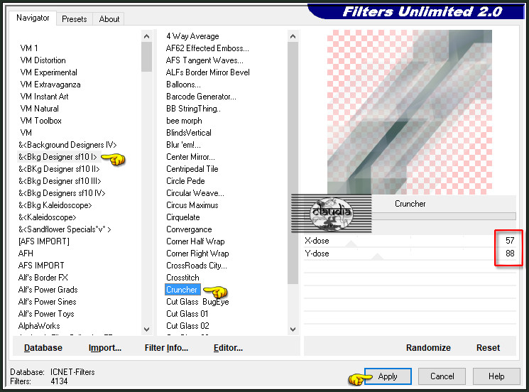 Effecten - Insteekfilters - <I.C.NET Software> - Filters Unlimited 2.0 - &<Bkg Designer sf10 I> - Cruncher