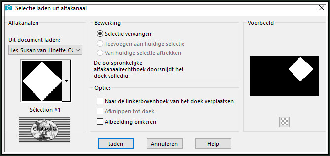 Selecties - Selectie laden/opslaan - Selectie laden uit alfakanaal : Sélection #1