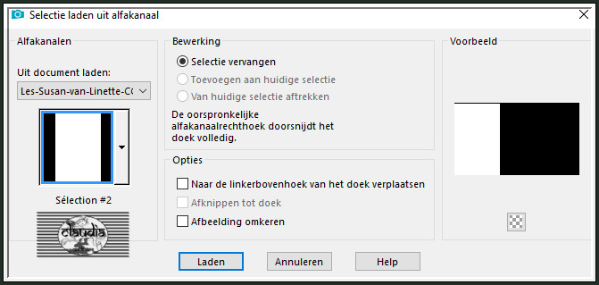 Selecties - Selectie laden/opslaan - Selectie laden uit alfakanaal : Sélection #2
