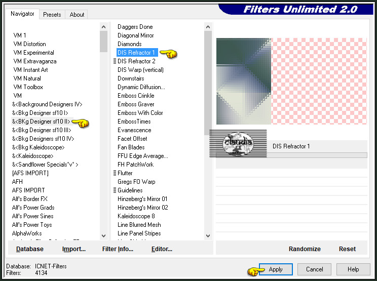 Effecten - Insteekfilters - <I.C.NET Software> - Filters Unlimited 2.0 - &<BKg Designer sf10 II> - DIS Refractor 1