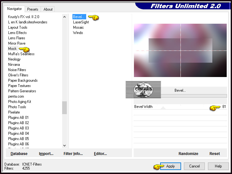 Effecten - Insteekfilters - <I.C.NET Software> - Filters Unlimited 2.0 - Mock - Bevel 