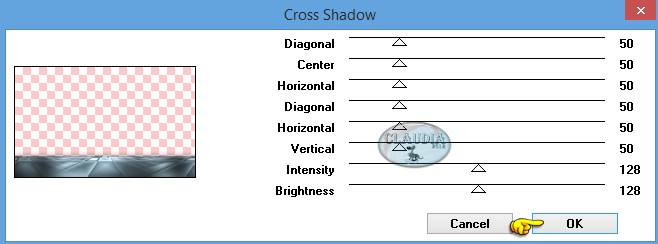 Effecten - Insteekfilters - Graphics Plus - Cross Shadow 