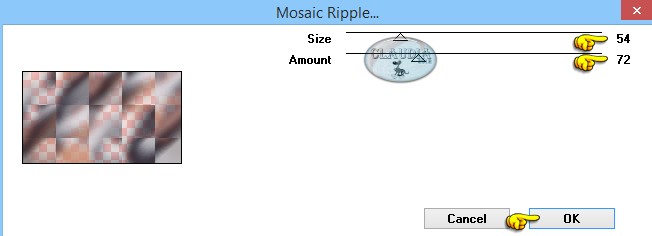 Instellingen filter VM Distortion - Mosaic Ripple