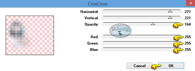 Instellingen filter Tormentia - CrissCross