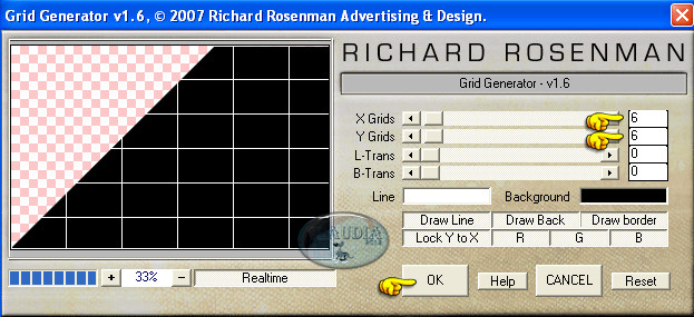 Instellingen filter Richard Rosenman - Grid Generator