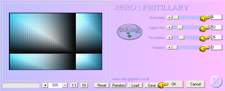 Instellingen filter Xero - Fritillary