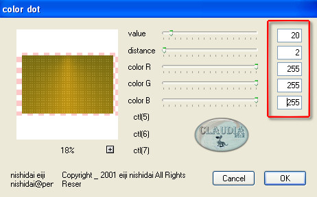 Instellingen filter Penta.com - Color dot