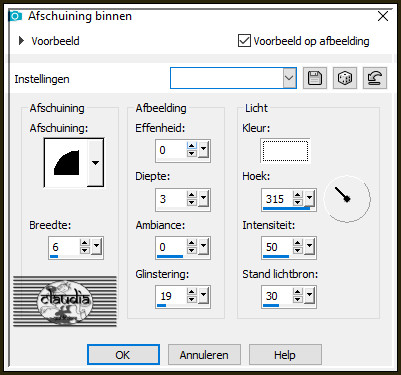 Effecten - 3D-Effecten - Afschuining binnen