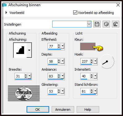 Effecten - 3D-Effecten - Afschuining binnen