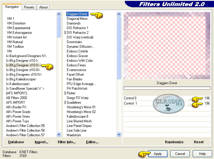 Effecten - Insteekfilters - <I.C.NET Software> - Filters Unlimited 2.0 - &<Bkg Designer sf10 II> - Daggers Done