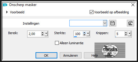 Aanpassen - Scherpte - Onscherp masker