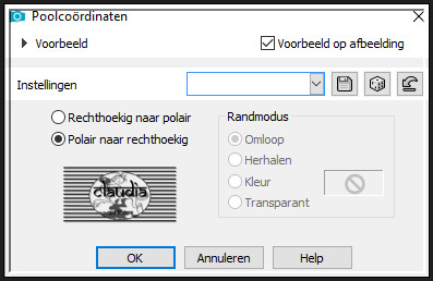 Effecten - Vervormingseffecten - Poolcoördinaten