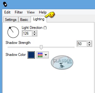Als je met eigen kleuren werkt, kan je deze aanpassen op het tabblad "Lighting"