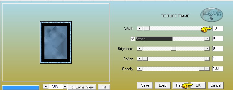 Instellingen filter AAA Frames - Texture Frame