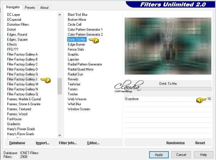 Instellingen filter Filter Factory Gallery J - Drink To Me