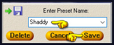 Geef het dezelfde naam "Shaddy" en klik op "Save"