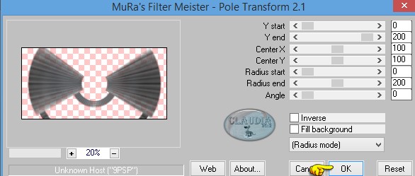 Instellingen filter MuRa's Meister - Pole Transform