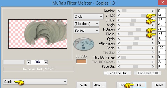 Instellingen filter MuRa's Meister - Copies
